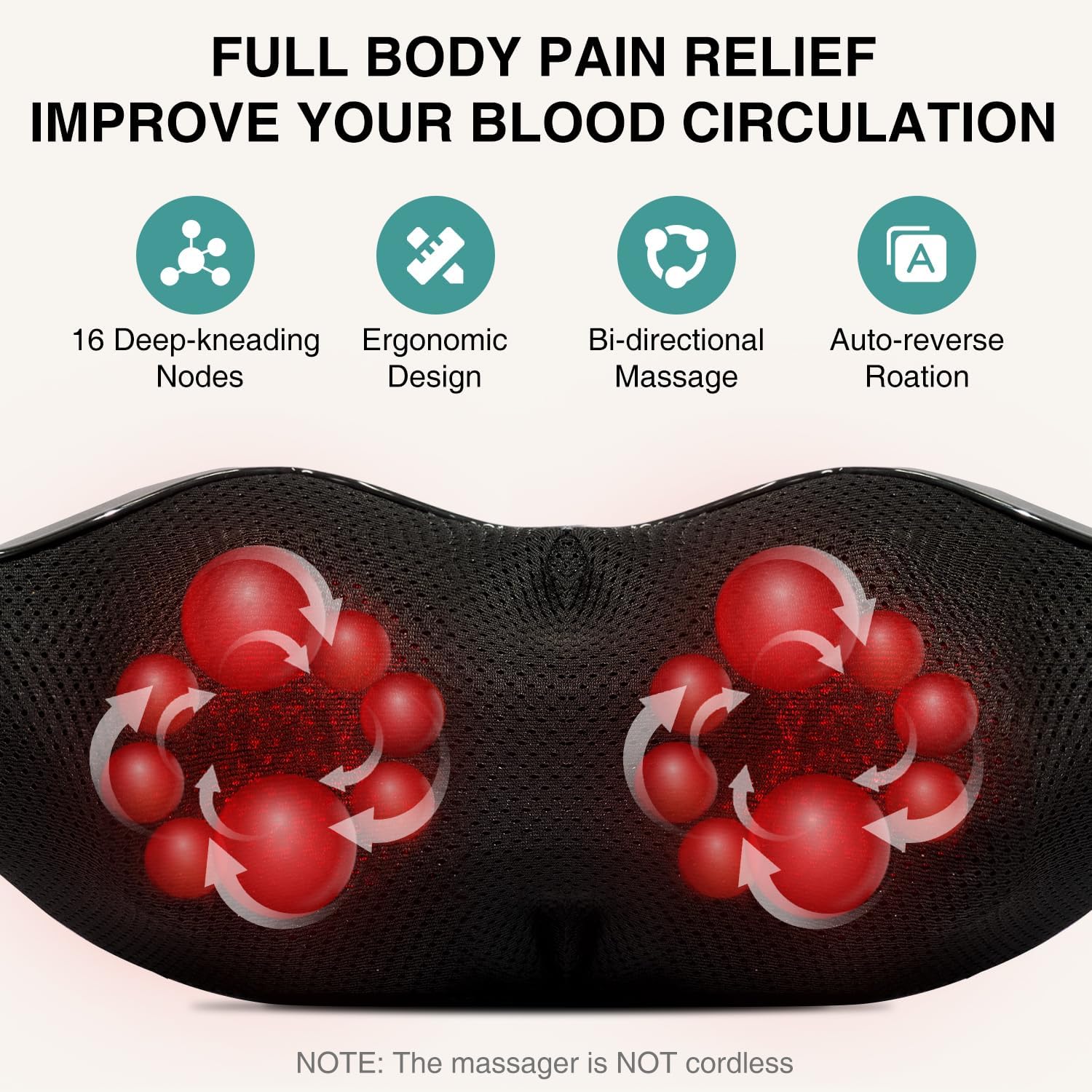 Neck and Back Massager with Soothing Heat