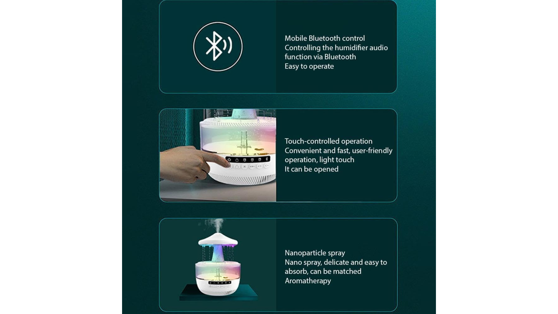 Rain Cloud Humidifier/Speaker/Night Light 4 in one!