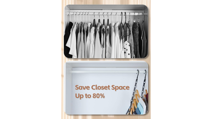 Space Saving Hangers 10 Pack, Premium Smart Hanger Hooks, Sturdy Cascading Hangers with 5 Holes for Heavy Clothes, Closet Organizers and Storage, College Dorm Room Essentials