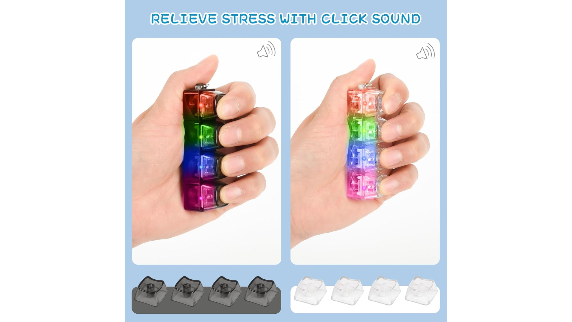 2 Keyboard Fidget Toy Light Up